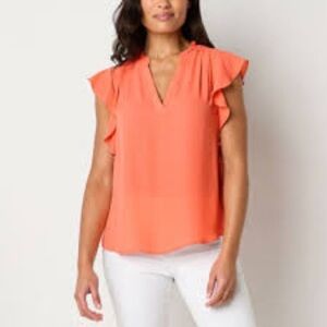 NWT,Voy,Perfect Lightweight Top,Ruffle details on neckline, Front-Tie W/Straps,S